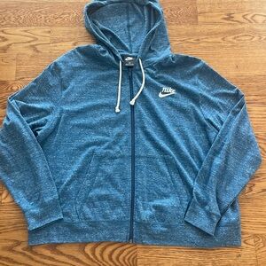 PreOwned never worn women’s Nike lightweight zip up hoodie 2x blue script logo